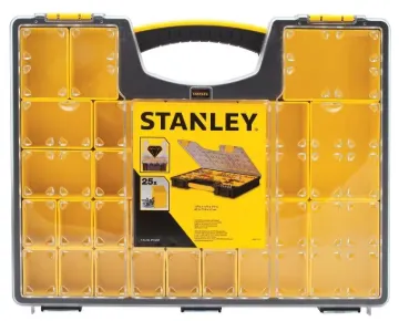 STANLEY 014725R Tool Organizer, 25 -Compartment, Black/Clear Yellow