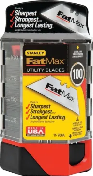 STANLEY 11-700A Utility Knife Blade, 2-7/16 in L, Carbon Steel, 2 -Point, 100/PK, Pack