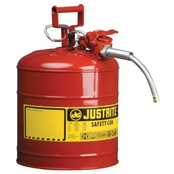 JUSTRITE 7250120 Safety Can, 5 gal Capacity, Steel, Red