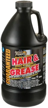 Instant Power 1970 Hair and Grease Drain Opener, Liquid, Clear, Odorless, 2 L Package, Bottle