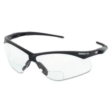 V60 Nemesis Rx Readers Prescription Safety Glasses, Clear, Polycarbonate Scratch-Resistant Lens, Bla
