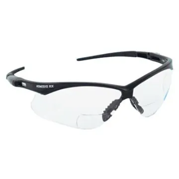 V60 Nemesis Rx Readers Prescription Safety Glasses, Clear, Polycarbonate Scratch-Resistant Lens, Bla
