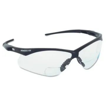 V60 Nemesis Rx Readers Prescription Safety Glasses, Clear, Polycarbonate Scratch-Resistant Lens, Bla