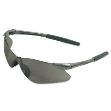 V30 Nemesis VL Safety Glasses, Smoke, Polycarbonate Lens, Uncoated, Gunmetal No Brow Frame, Nylon