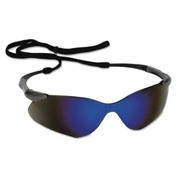 V30 Nemesis VL Safety Glasses, Blue Mirror, Polycarbonate Lens, Anti-Fog, Gunmetal No Brow Frame, Ny