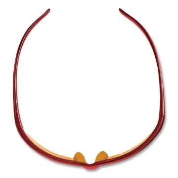 Equalizer Safety Glasses, Amber Polycarbonate Lens, Uncoated, Red, Nylon