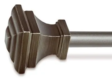 Kenney Fast Fit KN75244 Curtain Rod, 5/8 in Dia, 36 to 66 in L, Steel, Pewter