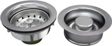 Keeney K5475 Basket Strainer Assembly with Fixed Post, 4-1/2 in Dia, Stainless Steel, Polished Chrom