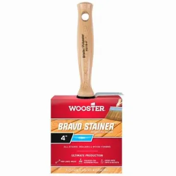 WOOSTER F5119-4 Paint Brush, 4 in W, 2-9/16 in L Bristle, China/Polyester Bristle, Threaded Handle