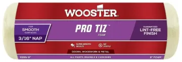 WOOSTER R265-9 Paint Roller Cover, 3/16 in Thick Nap, 9 in L, Foam Cover, Yellow