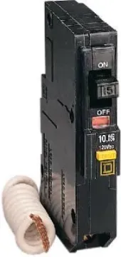 Square D QO QO115GFICP Circuit Breaker, Miniature, 15 A, 1-Pole, 120 V, Fixed Trip, Plug-In Mounting