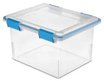 Sterilite 19334304 Gasket Box, Plastic, Blue Aquarium/Clear, 18-1/2 in L, 14-7/8 in W, 11-1/8 in H