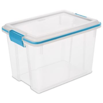 Sterilite 19324306 Gasket Box, Plastic, Blue Aquarium/Clear, 16-1/8 in L, 11-1/4 in W, 10-7/8 in H