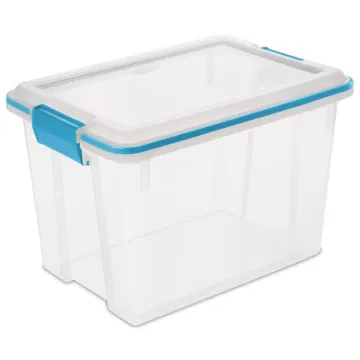 Sterilite 19324306 Gasket Box, Plastic, Blue Aquarium/Clear, 16-1/8 in L, 11-1/4 in W, 10-7/8 in H