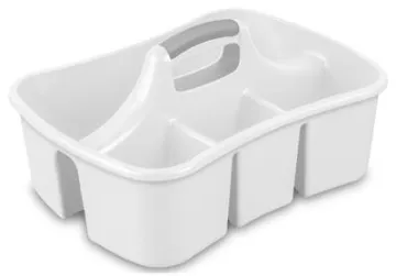 Sterilite 15888006 Storage Caddy, Plastic, White, 13-1/4 in OAW, 8-7/8 in OAH
