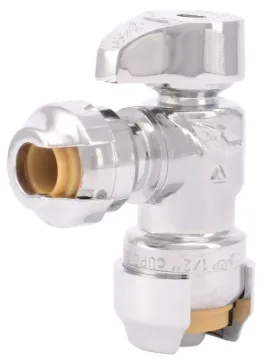 SharkBite 23048-0000LF Stop Valve, 1/2 x 1/4 in Connection, Compression, 200 psi Pressure, Brass Bod