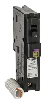 Square D HOM120DFC Circuit Breaker, Dual-Function, Miniature, 20 A, 1-Pole, 120 V, Thermal Magnetic
