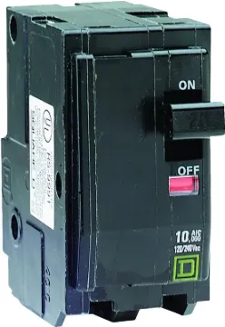 Square D QO QO240CP Circuit Breaker, Miniature, 40 A, 2-Pole, 120/240 VAC, 48 VDC, Thermal Magnetic