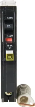 Square D QO120CAFIC Circuit Breaker, Arc-Fault, Type QO, 20 A, 1-Pole, 120/240 V, Fixed Trip, Plug-I