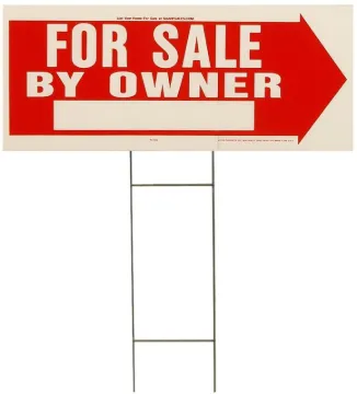 HY-KO RS-802 Lawn Sign, For Sale By Owner, White Legend, Plastic, 24 in W x 9-1/2 in H Dimensions