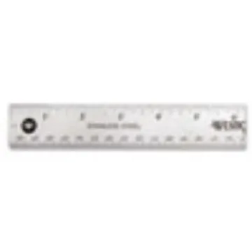 Stainless Steel Office Ruler With Non Slip Cork Base, Standard/Metric, 12" Long