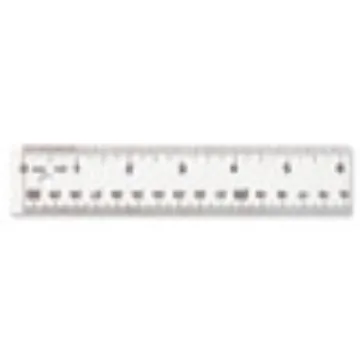 Clear Flexible Acrylic Ruler, Standard/Metric, 12" Long, Clear