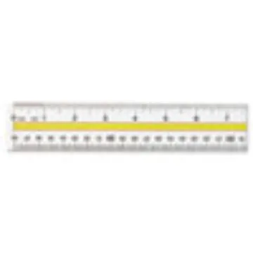 Acrylic Data Highlight Reading Ruler With Tinted Guide, 15" Long, Clear/Yellow