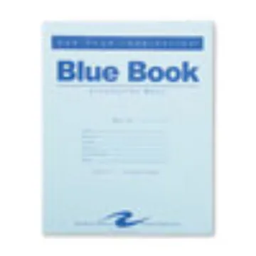 Examination Blue Book, Wide/Legal Rule, Blue Cover, 8.5 x 7, 12 Sheets