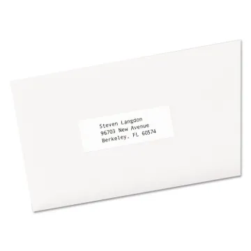 Copier Mailing Labels, Copiers, 1 x 2.81, White, 33/Sheet, 500 Sheets/Box