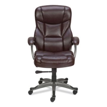 Alera Birns Series High-Back Task Chair, Supports Up to 250 lb, 18.11" to 22.05" Seat Height, Brown