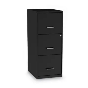 Soho Vertical File Cabinet, 3 Drawers: File/File/File, Letter, Black, 14" x 18" x 34.9