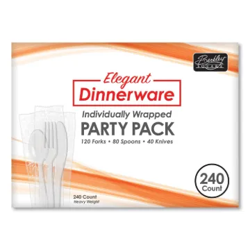Elegant Dinnerware Heavyweight Cutlery Assortment, Individually Wrapped, 120 Forks/80 Spoons/40 Kniv