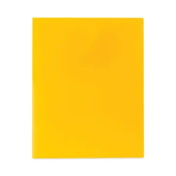 Two-Pocket Heavyweight Poly Portfolio Folder, 11 x 8.5, Yellow, 25/Box
