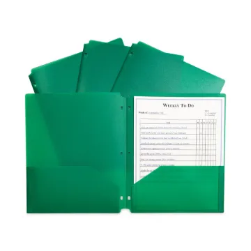 Two-Pocket Heavyweight Poly Portfolio Folder, 3-Hole Punch, 11 x 8.5, Orange, 25/Box