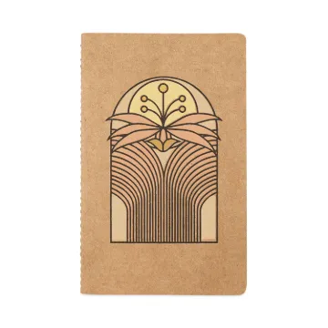 Kraft Layflat Softcover Notebook, Desert Bloom Artwork, Medium/College Rule, Desert Sand/Multicolor
