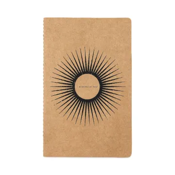 Kraft Layflat Softcover Notebook, I'm Doing My Best, Medium/College Rule, Desert Sand/Black Cover, (