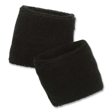 Chill-Its 6500 Wrist Terry Cloth Sweatband, Cotton Terry, One Size Fits Most, Black, Ships in 1-3 Bu