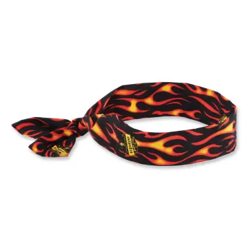 Chill-Its 6700 Cooling Bandana Polymer Tie Headband, One Size Fits Most, Flames, Ships in 1-3 Busine