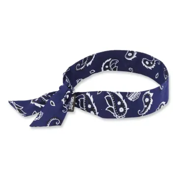 Chill-Its 6700 Cooling Bandana Polymer Tie Headband, One Size Fits Most, Navy Western, Ships in 1-3