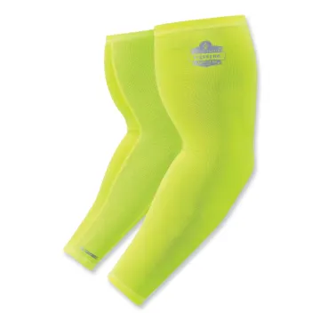 Chill-Its 6690 Performance Knit Cooling Arm Sleeve, Polyester/Spandex, Large, Lime, 2 Sleeves, Ships