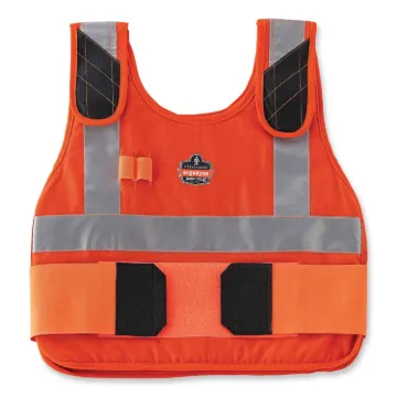 Chill-Its 6225 Premium FR Phase Change Cooling Vest, Modacrylic Cotton, Small/Medium, Orange, Ships