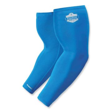 Chill-Its 6690 Performance Knit Cooling Arm Sleeve, Polyester/Spandex, Large, Blue, 2 Sleeves, Ships
