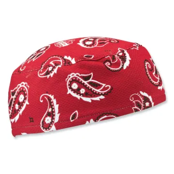 Chill-Its 6630 High-Performance Terry Cloth Skull Cap, Polyester, One Size Fits Most, Red Western, S