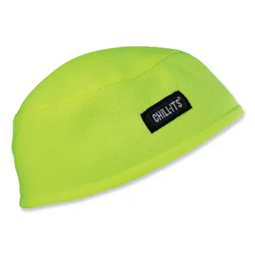 Chill-Its 6630 High-Performance Terry Cloth Skull Cap, Polyester, One Size Fits Most, Lime, Ships in