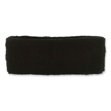 Chill-Its 6550 Head Terry Cloth Sweatband, Cotton Terry, One Size Fits Most, Black, Ships in 1-3 Bus