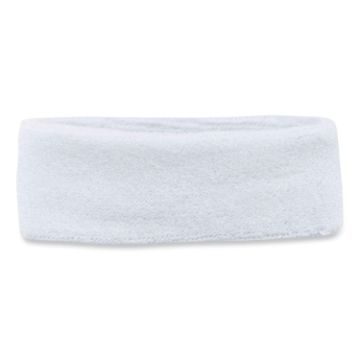 Chill-Its 6550 Head Terry Cloth Sweatband, Cotton Terry, One Size Fits Most, White, Ships in 1-3 Bus