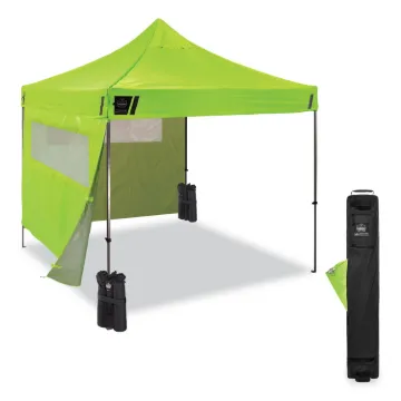 Shax 6052 Heavy-Duty Tent Kit + Mesh Windows, Single Skin, 10 ft x 10 ft, Polyester/Steel, Lime, Shi