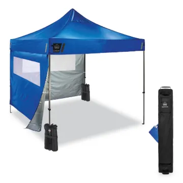 Shax 6052 Heavy-Duty Tent Kit + Mesh Windows, Single Skin, 10 ft x 10 ft, Polyester/Steel, Blue, Shi