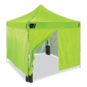 Shax 6053 Enclosed Pop-Up Tent Kit, Single Skin, 10 ft x 10 ft, Polyester/Steel, Lime, Ships in 1-3