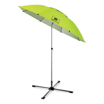 Shax 6199 Lightweight Work Umbrella Stand Kit, 7.5 ft dia x 92" Tall, Polyester/Steel, Lime, Ships i